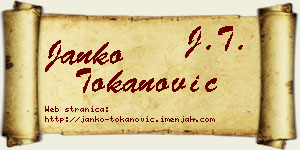 Janko Tokanović vizit kartica